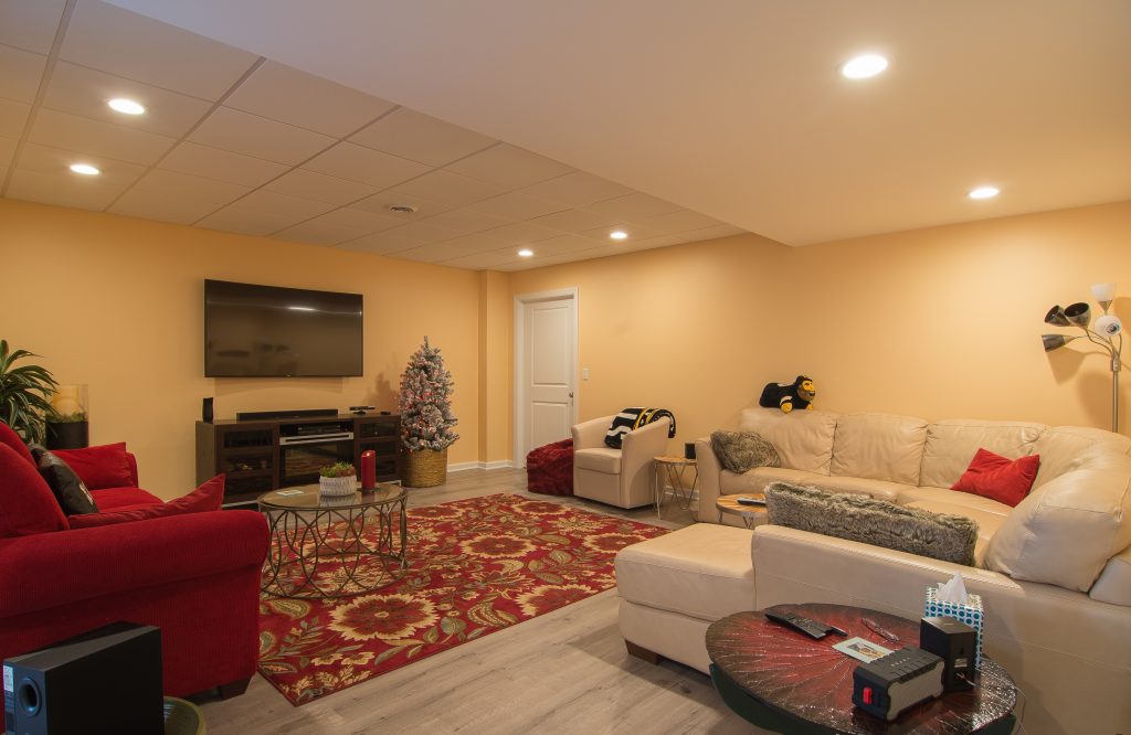 Allison Park basement with full kitchen and plenty of space for holiday dinners and family movie night