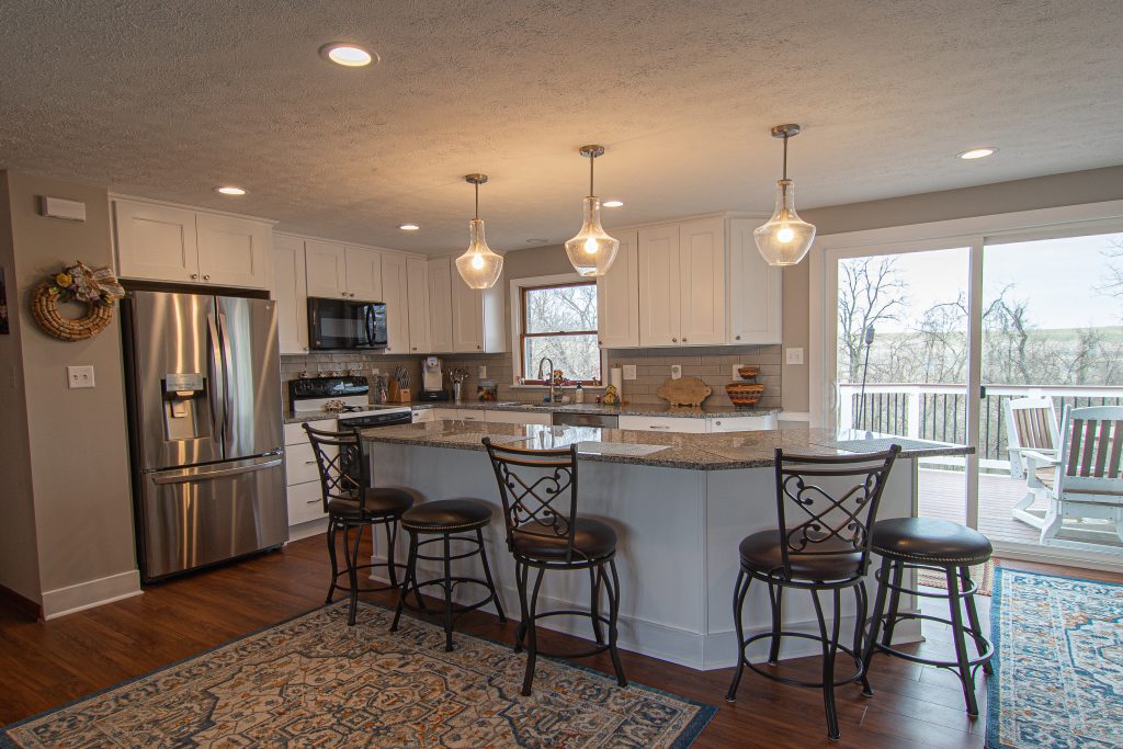 Traditional Style Ross Township Kitchen Maximizing Space with Island for Additional Seating.