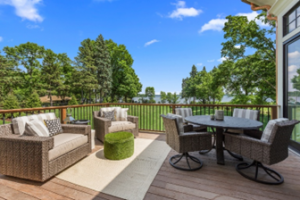 Picture of a deck showing your little slice of paradise and illustrating the concept of live outside, love every moment.