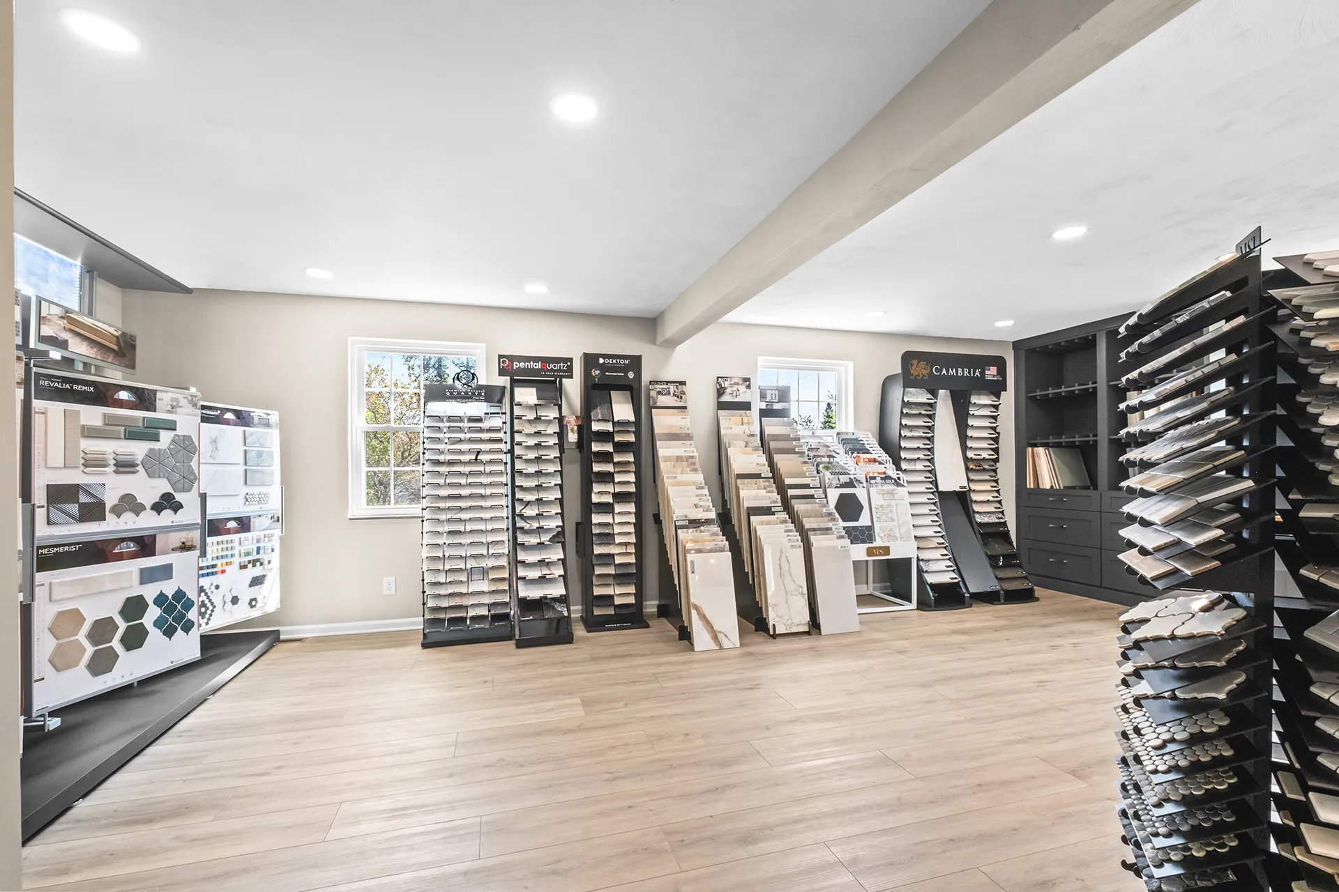 Mt. Lebanon design center showroom with curated finish displays