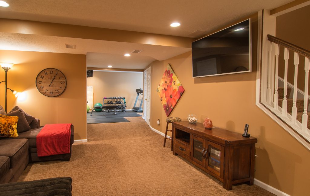 Finished basement remodel in Wexford, PA