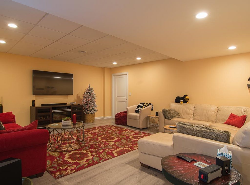 Finished basement remodel in Coraopolis, PA