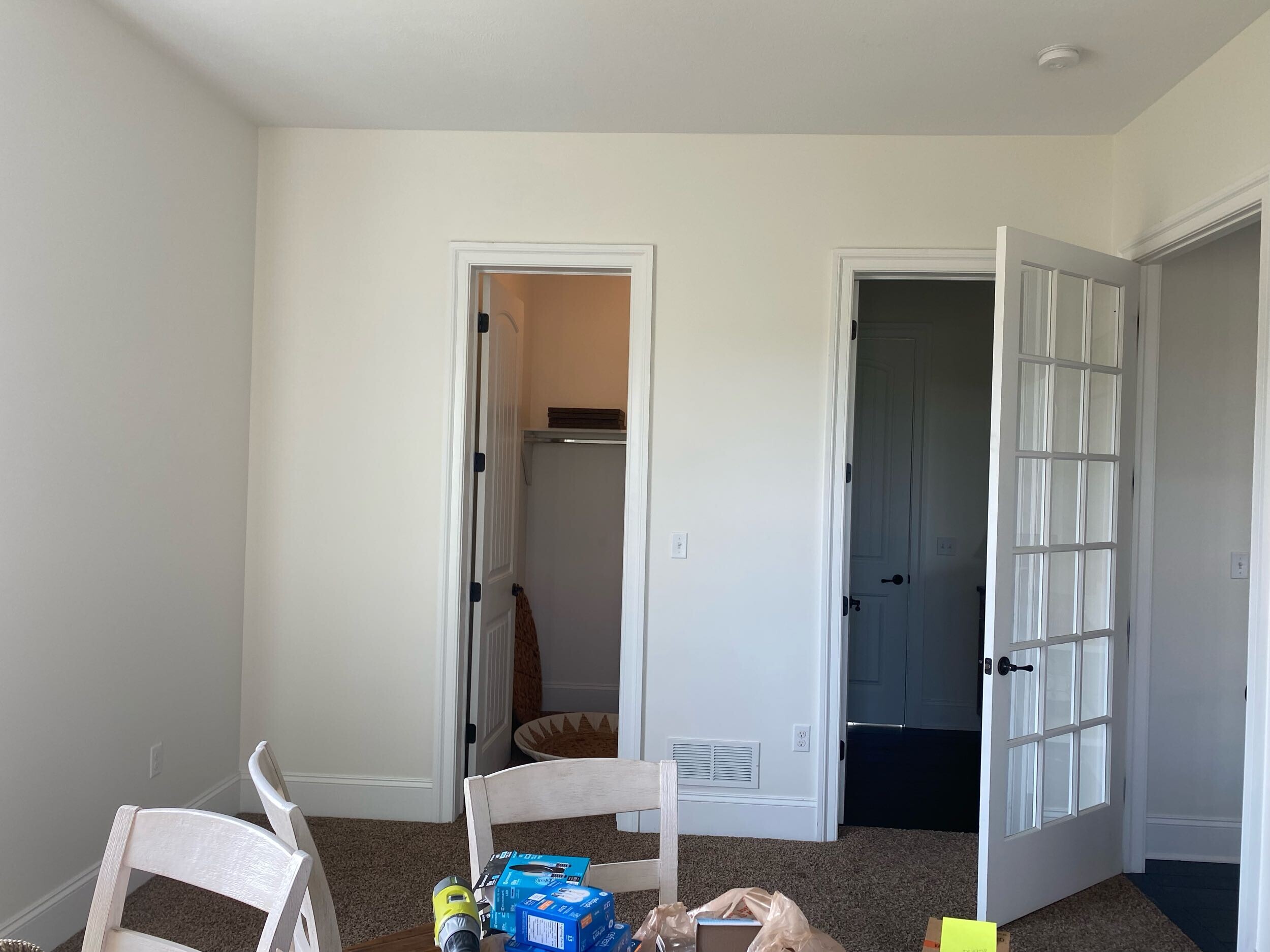 Before photo of the unused first-floor Venetia room before Pittsburgh's Best Remodeling transformed it into a wine room.