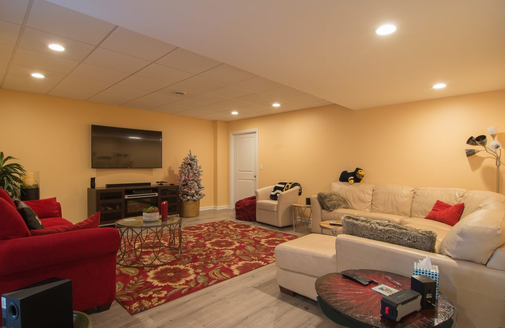 Finished basement remodel in Mt. Lebanon, PA