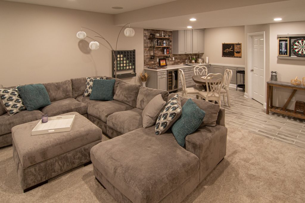 Finished basement remodel in Upper St. Clair, PA